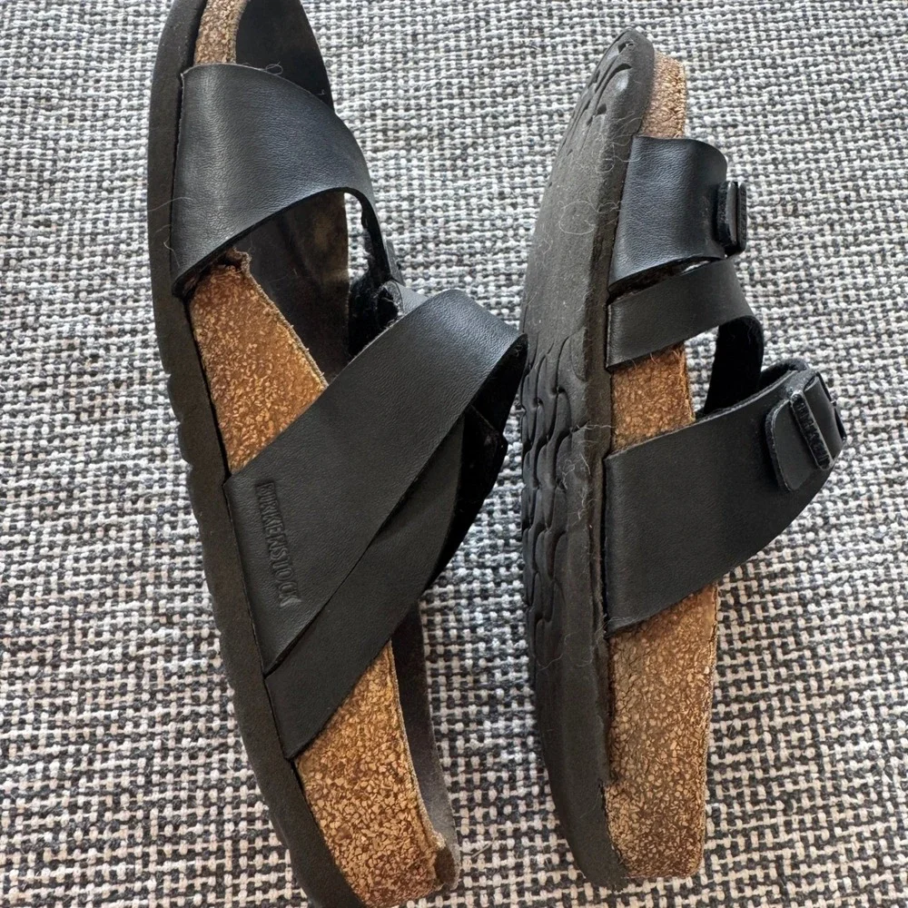 Birkenstock Salina Black Birko-Flor Multi Strap Slide Sandals Women Size 39
